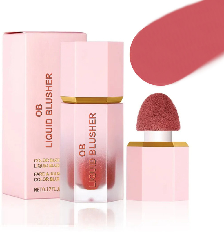 OB BEAUTY 3 IN 1 liquid blusher for cheeks lips and eyes, liquid matte mousse pink blusher(SHADE 03)