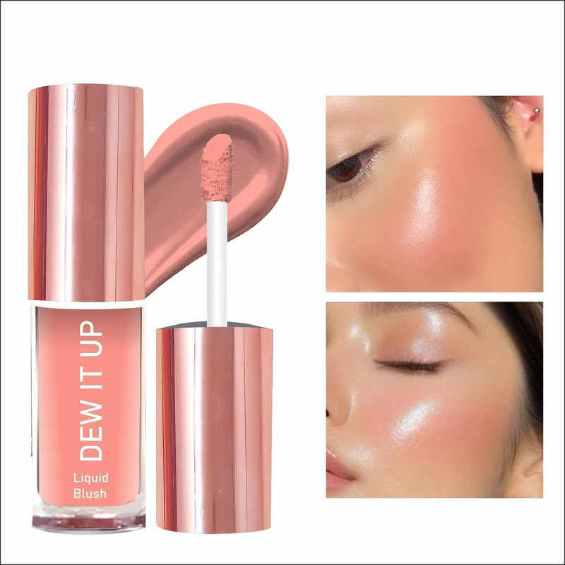Nandiayan by Colorsky Dew It Up Liquid Blush | Longlasting Blush Tint With Dewy Finish(peachy plum)