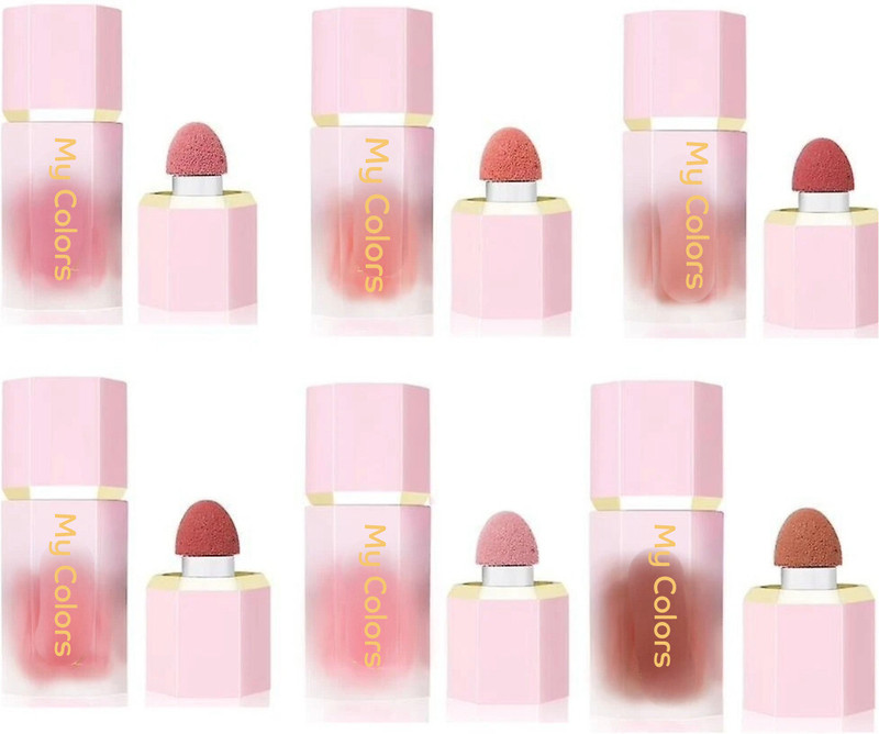 My Colors Soft Cream Blush Makeup, Liquid Blush for Face Cheeks, Weightless, Long-Wearing,(Smudge Proof, Natural-Looking,Make Up Gift for Women Girls Multicolord,6-PCS SET)