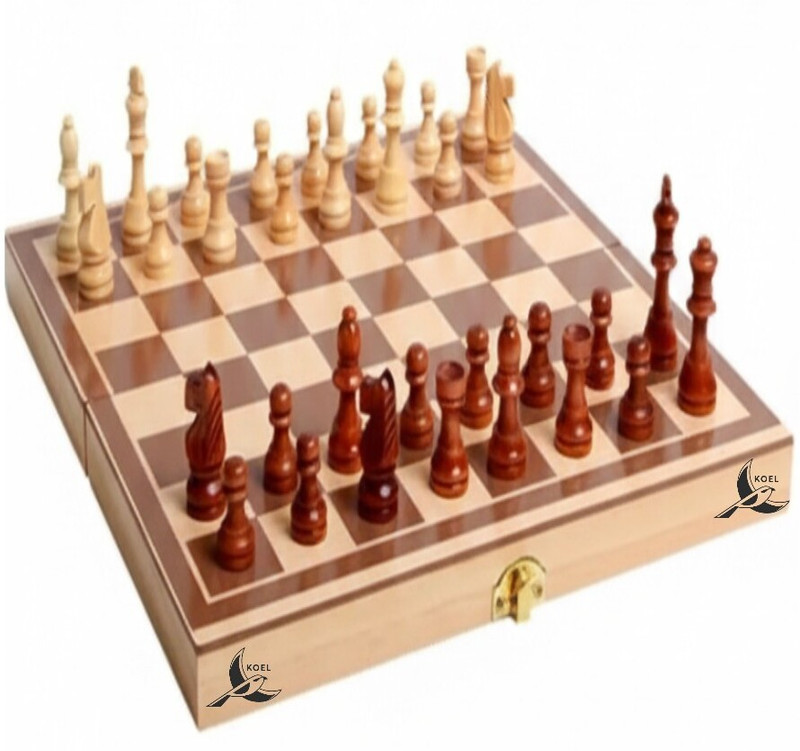 HK Sport & Toys Wooden Folding Chess Set 12*12 inch || Wooden Chess Pieces || Strategy & War Board Game
