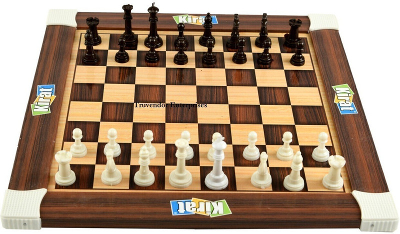 Kirat 2 in 1 Wooden Chess and Ludo Game Set for Indoor and Outdoor use ( 100% Made in India Product ) (Multi Colour) Educational Board Games