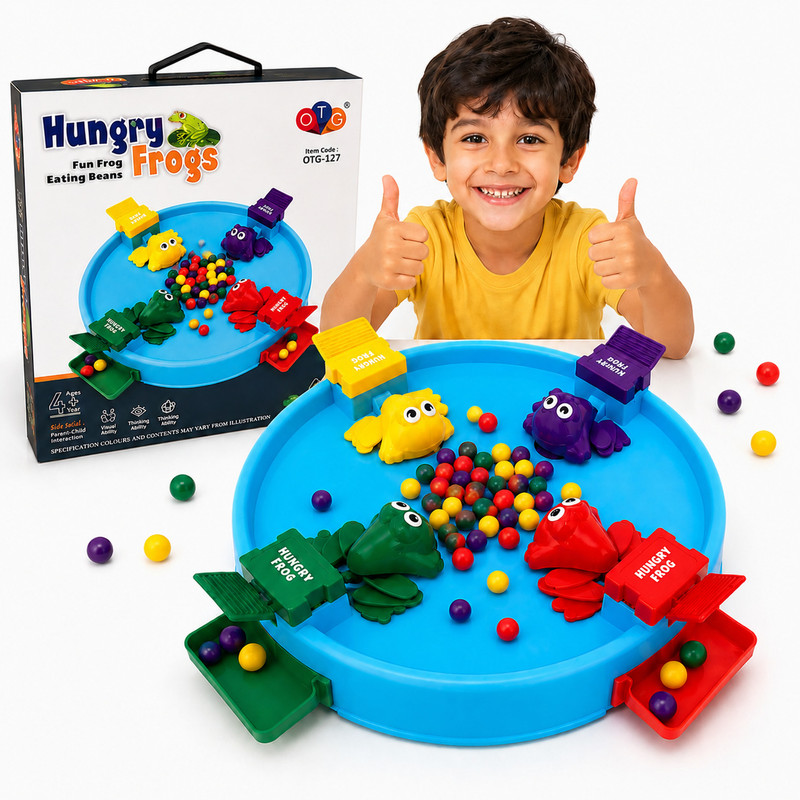 Hallari Kids Hungry Frog Game for Indoor Family Board Games Bean Eating Frog Toys for Kids Educational Board Games