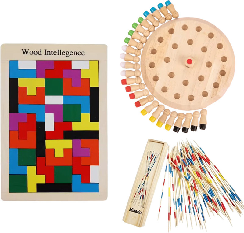 MARA BOMMAI Memory Match Stick Chess Game & Wooden Mikado Spiel,Colorful Memory Chess Game, Board Game Accessories