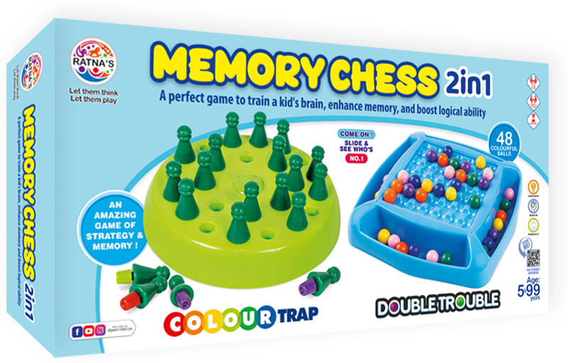 Ratnas Memory Chess 2in1 (7713) Enhance Memory & Boost Logical Ability Party & Fun Board Game