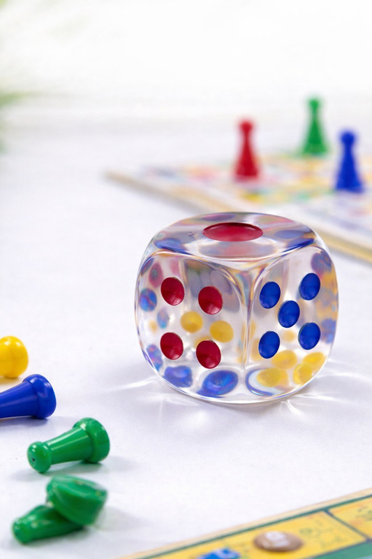 MJKD jumbo Dice with Colored Dots, 6-Sided Transparent Gaming Dice for Farkle Board Game Accessories
