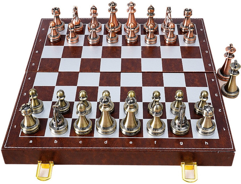 Tlismi Foldable Magnetic Classic Metal Chess Board Travel & Educational Game (12 Inch) Board Game Accessories