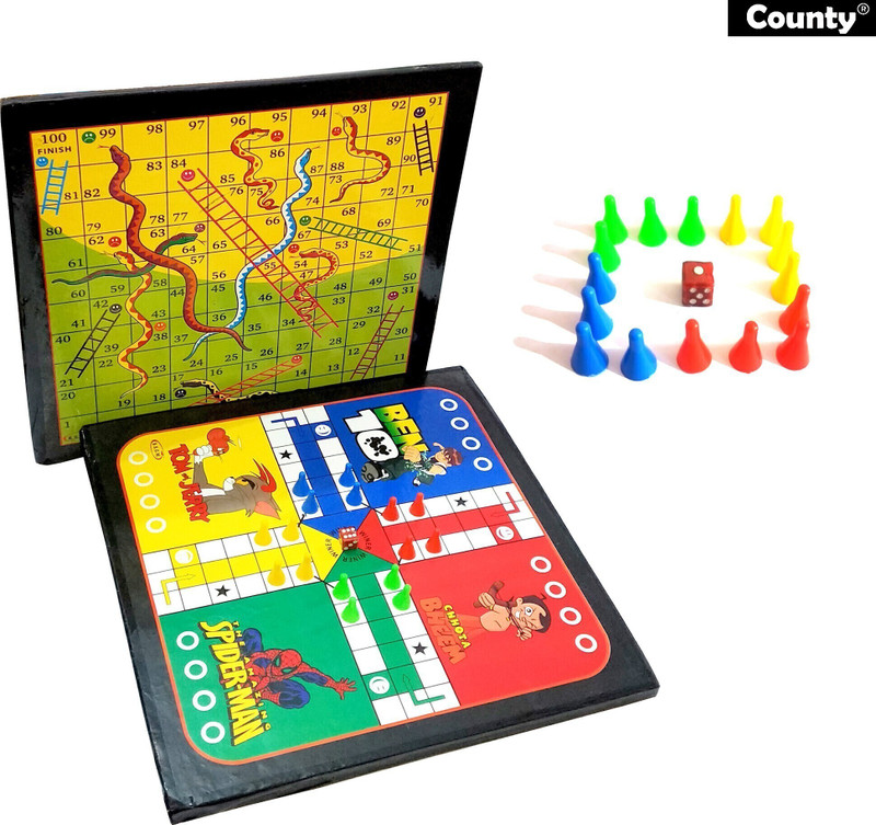 County Premium Quality Wooden Ludo with Coins Party & Fun Board Game