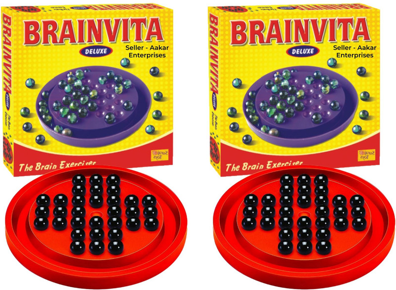 YUIOP - Brainvita - Mind Challenging Board Game For Kids - 32 Marbles - Mind Solitairy Party & Fun Board Game