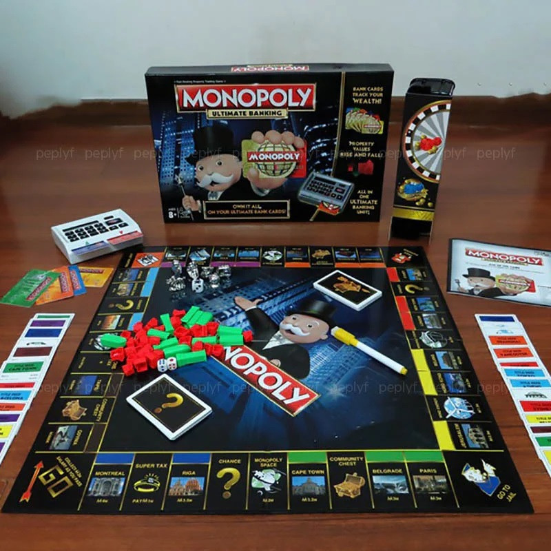 CrazyBuy Mono--poly Ultimate Banking Edition Board Game Money & Assets Board Game