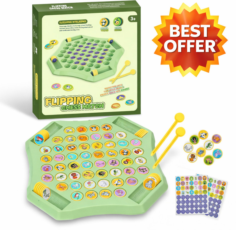 CountryLink Kids Memory Games Flip and Match | Memory Flip Chess Board Game Indoor Toys Educational Board Games