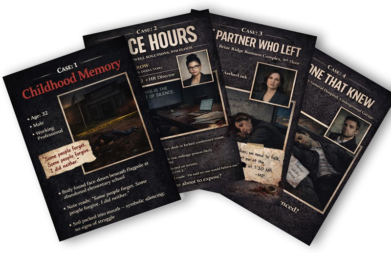 VEENSHI All of You – Serial Killer Mystery Game | Solve 4 Interlinked Murder Cases Party & Fun Board Game