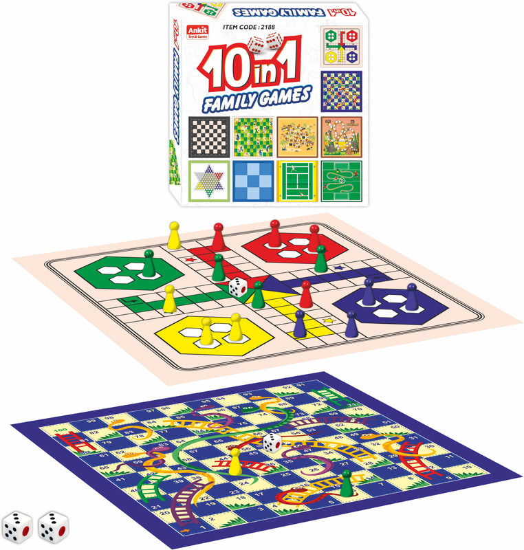 Ankit Toys & Games 10-IN-1 FAMILY GAME Party & Fun Board Game