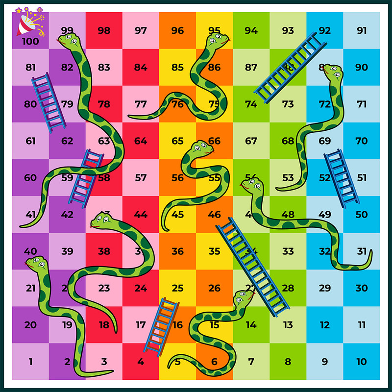 Flexora Giant 8x8 ft Snakes & Ladders Floor Game Mat snack8807 Party & Fun Board Game