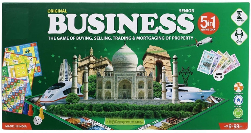 BKDT Marketing Business India Board Game 5 In 1 Like Ludo, Snakes Ladder, Car Rally & Cricket Board Game Accessories