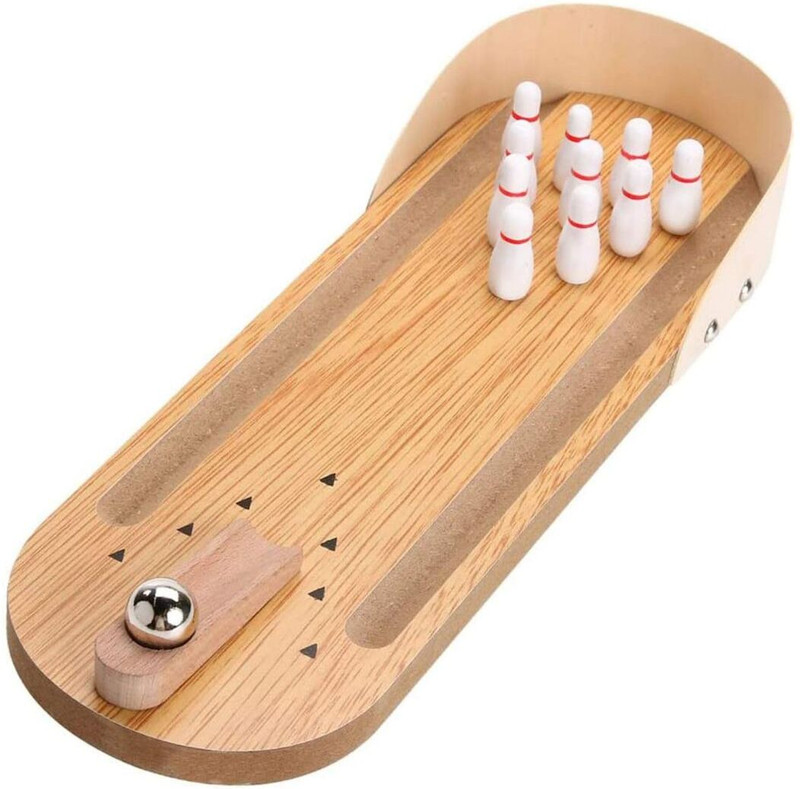 Little Mind Wooden Mini Desktop Parent-Child for Kids Fun Bowling Educational Board Games