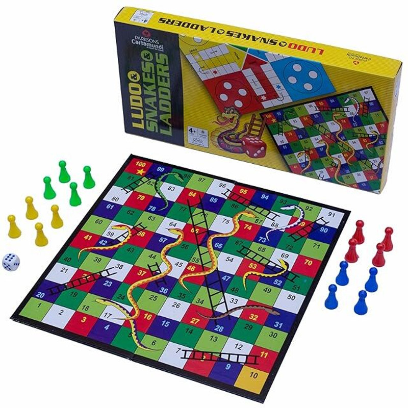 Taabar Classic Ludo and Snakes & Ladders 2-in-1 Board Game Set Party & Fun Board Game
