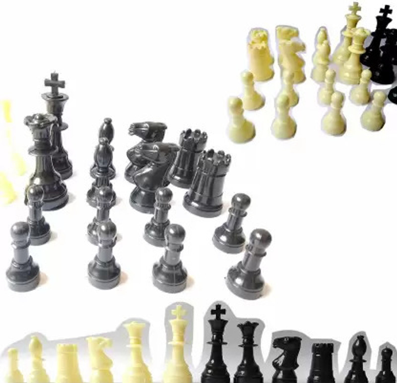 Sandynavz Set of 32 Plastic Chess Pieces Board Game Accessories