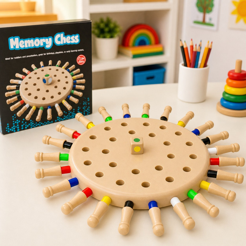 Hallari Kids Memory Chess Game for 3+ Year Kids Educational Board Games