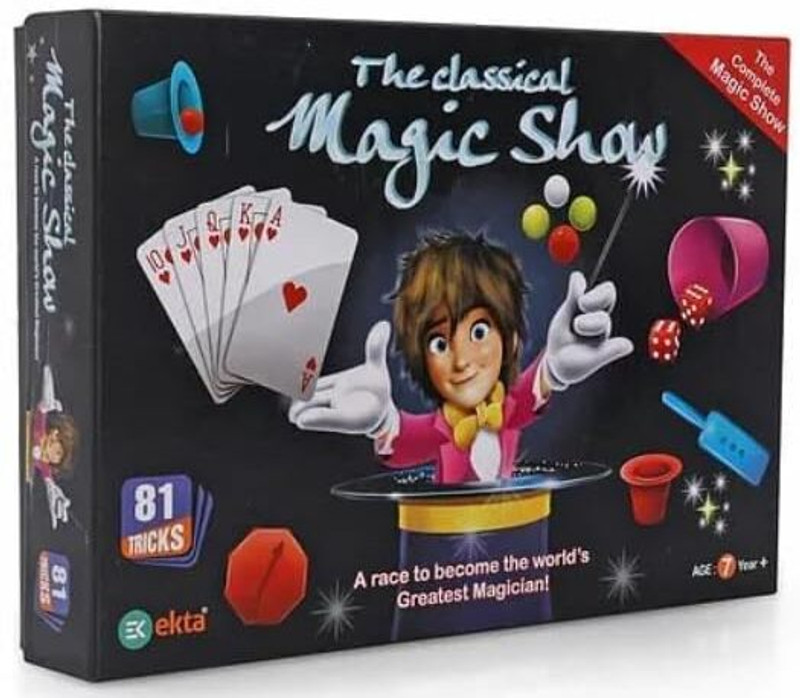 KidsCorner New Classical Magic Show Set, 81 Tricks, Complete Magic Kit for Kids Age 7+ Party & Fun Board Game