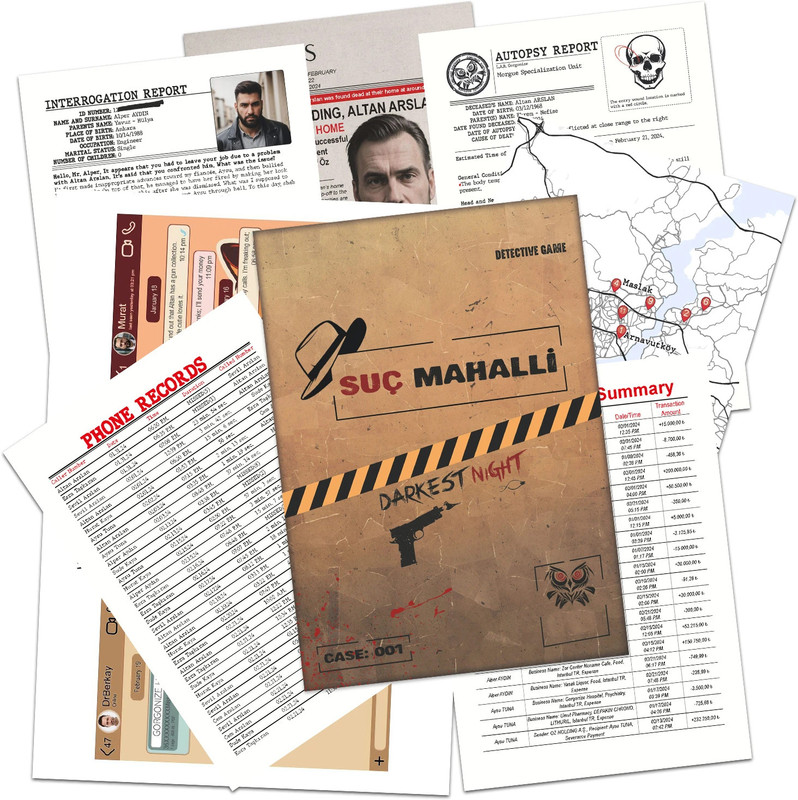 VEENSHI Suc Mahali Murder Mystery Game, Darkest Night, Unsolved Cold Case Files Party & Fun Board Game