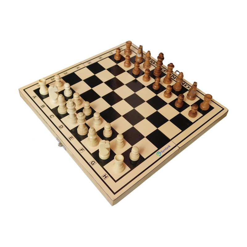 Synlark 15 In Wooden Foldable Chess Board, Indoor & Outdoor Brain Game for Kids, Adults Strategy & War Board Game