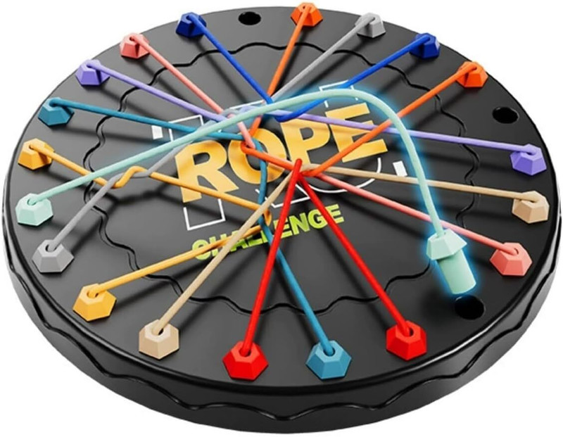 WEDELIGHT Rope Challenge Game,Indoor Board Games for Kids & Adults,Untangling Puzzle Game Strategy & War Board Game