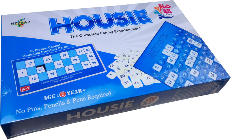 Meesaj Housie Board Game Set with Reusable Cards & Tokens Family Party Game Party & Fun Board Game