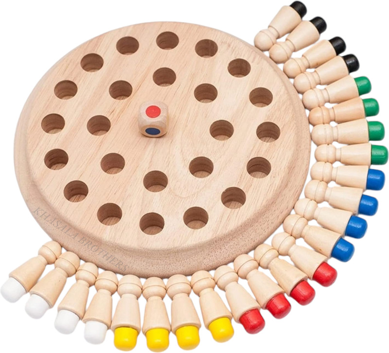 KHASALA BROTHERS Wooden Memory Chess Matching Games Learning Family Board Games for kids Educational Board Games