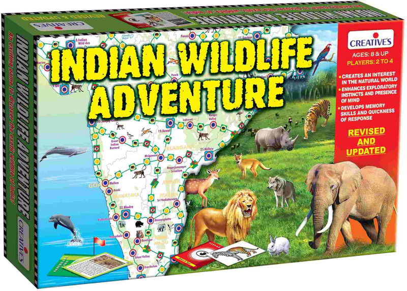 Creatives Indian Wildlife Adventure Explore India's Sanctuaries & National Parks Ages 8+ Educational Board Games