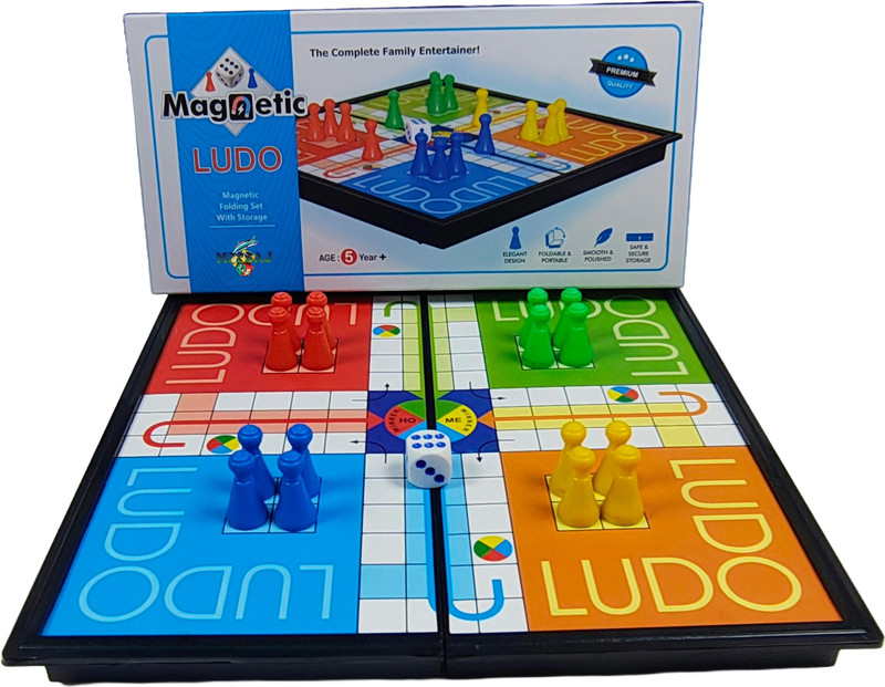 Meesaj Magnetic Ludo Folding Board Game with Storage | Travel-Friendly Game for Kids Party & Fun Board Game