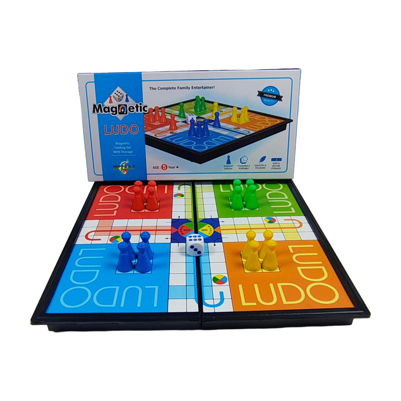 Meesaj Magnetic Ludo Folding Board Game with Storage | Travel-Friendly Game for Kids Party & Fun Board Game