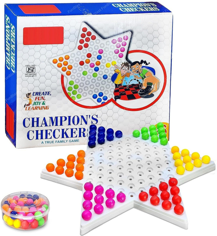FunBlast Champions Checkers Board Game for Kids, Indoor Matching Puzzle Game Toys for Kid Educational Board Games