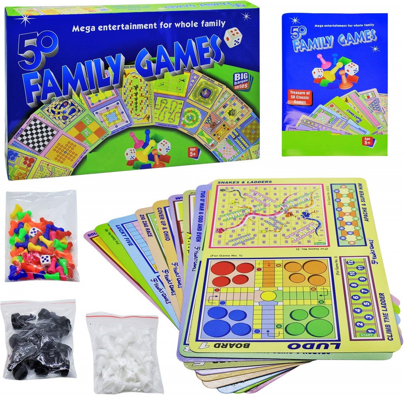 zokato Family Games Set (50 Classic Board Games in 1 Pack)-Multi Color Board Game Accessories