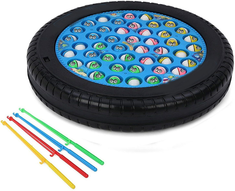 Braintastic Musical Fishing Game Toy with 45 Fishes and 4 Fish Catching Sticks for Kids Party & Fun Board Game
