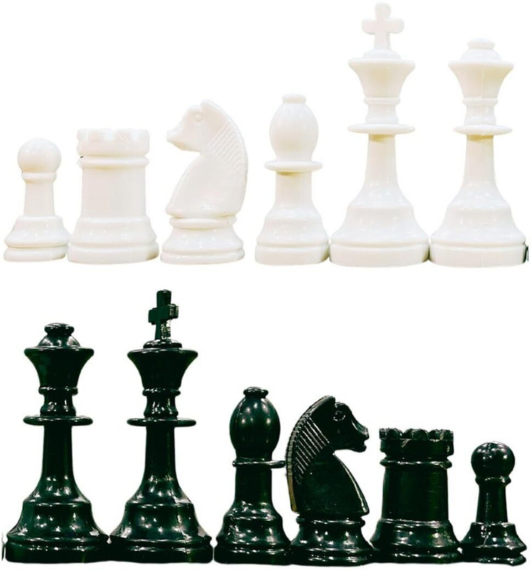 HK Sport & Toys Heavy Duty Super Strong Solid Big Size Chess Set of 32 Plastic Chess Pieces Board Game Accessories