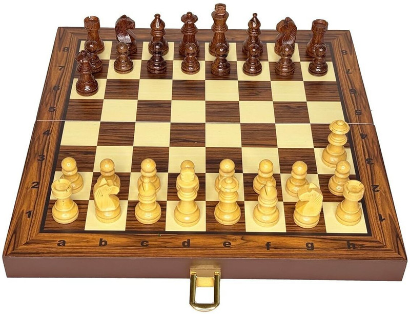 Palm Royal Handicrafts 12x12 inches Wooden Chess Board Set magnetic with extra queens Strategy & War Board Game