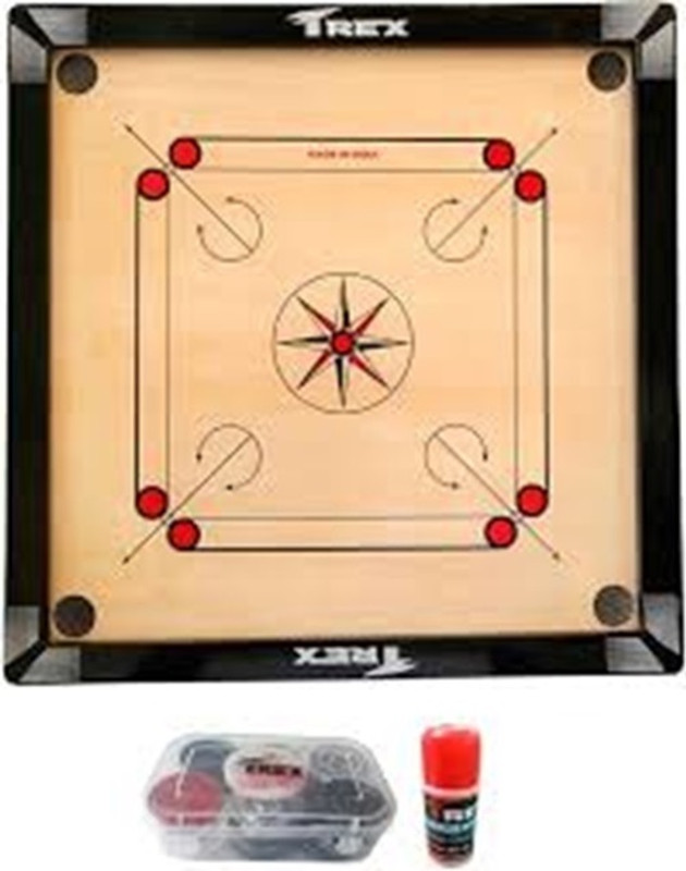 wWAR 20. inch. carom.with. coins. and. striker (black) Carrom Board 56 cm Carrom Board(Black)
