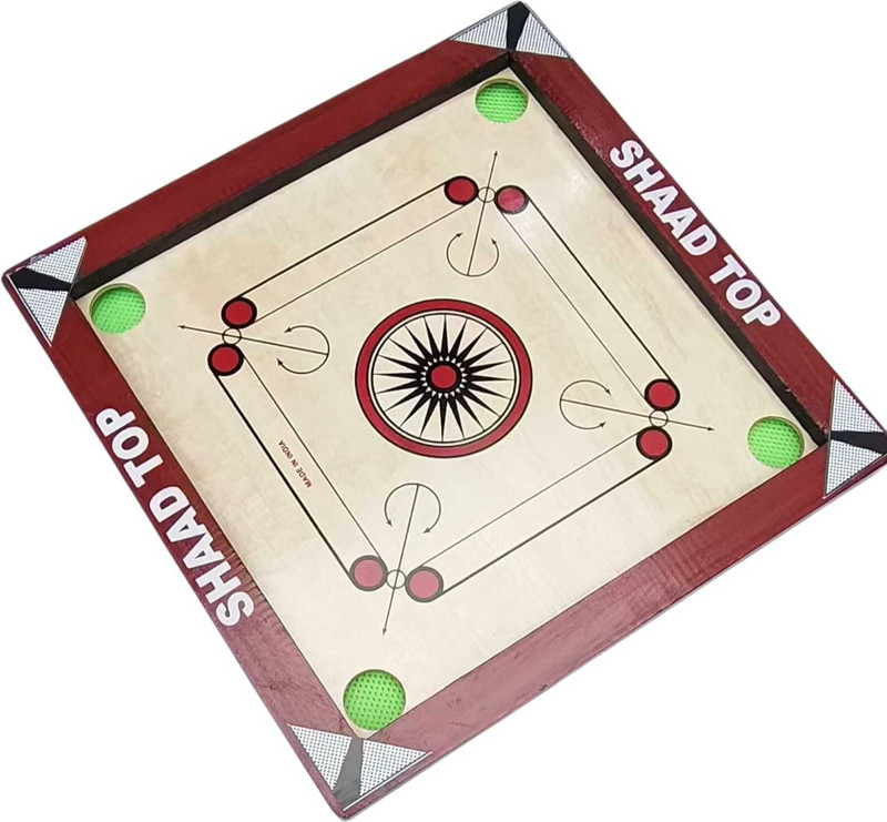 SHAAD TOP RAPTOR RED PRIUMIM 20 INCH CARROM BOARD WITH CRISTAL COINS AND DISCO POWDER 4 cm Carrom Board(Red)