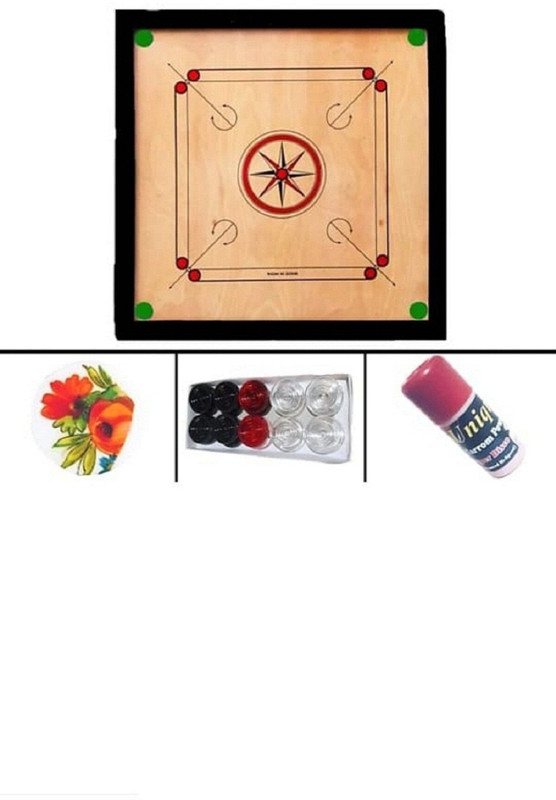 BGALLERY high classic Medium Size Carrom Board( 26' Inch) with Coins, Striker and Powder 66.04 cm Carrom Board(Multicolor)