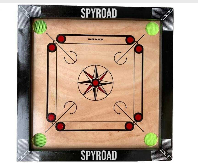 SPYROAD Premium Medium Size Wooden Carrom Board with Striker, Coins & Powder 50.8 cm Carrom Board(Multicolor)