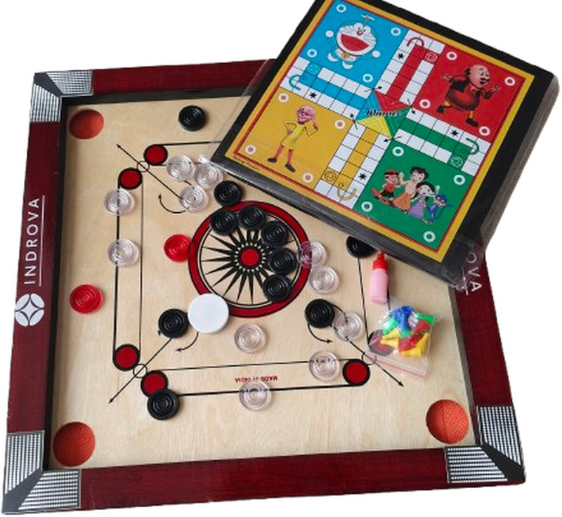 INDROVA CARROM BOARD 20X20 INCH, LUDO & SANPSEEDI, RED FRAME, BEST GIFT FOR KIDS 50 cm Carrom Board(Red)