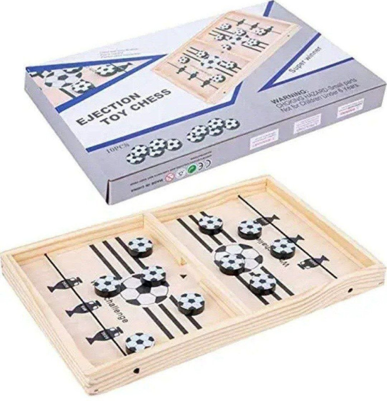 Suvaniq Fast Sling Puck Game Wooden Board | Rapid Tabletop Sling Shot Game 40 cm Carrom Board(Multicolor)