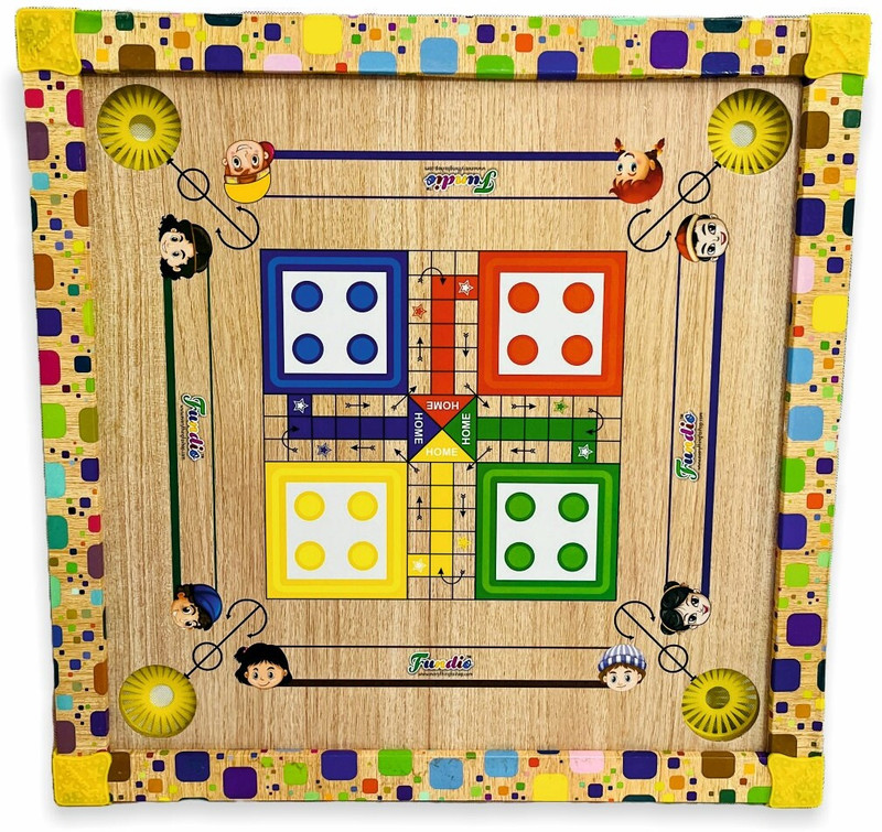 FUNDIO carrom board big size game I multi carrom board 2 cm Carrom Board(Multicolor)