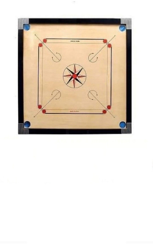BGALLERY BG FINE QUALITY MEDIUM SIZE CARROM BOARD WITH PLASTIC COINS,POWDER AND STRIKER 66.04 cm Carrom Board(Beige, Black)