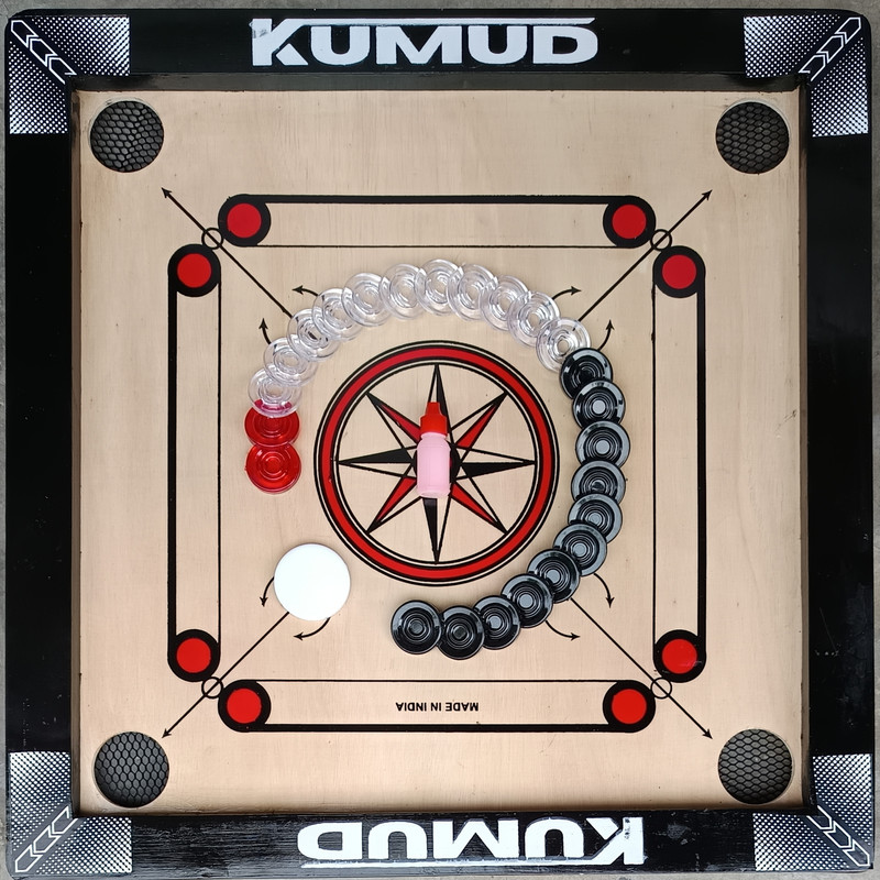 UTE SPORTS 20 INCH CARROM BOARD WITH SPECIAL COINS, POWDER & STRIKER|CARROM BOARD FOR GIFT 4 cm Carrom Board(Beige)