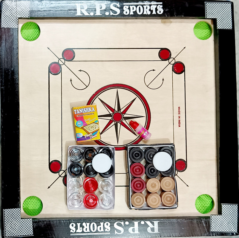 RPS sports Carrom Board Small 20 Inch, 2 Set Coins Free 4 cm Carrom Board(Beige)