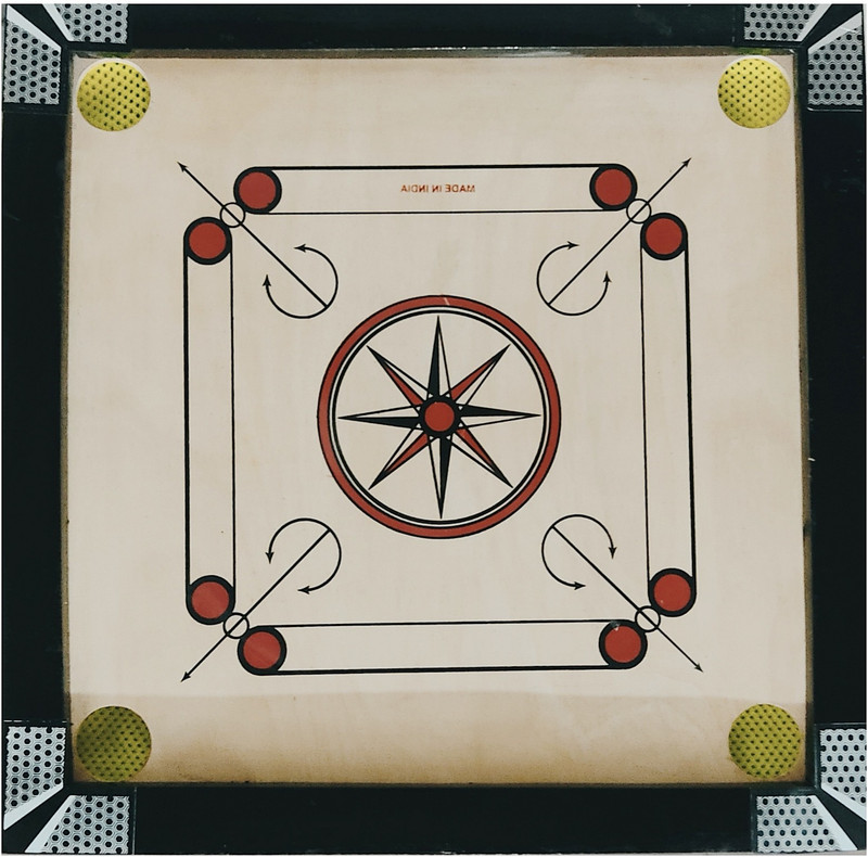 MR8 confounding 32” inch white big size carom board with coin 80 cm Carrom Board(Multicolor)