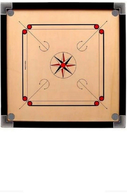 Ishu Sports SMOOTH FULL SIZE,,(32 INCH)WITH STRIKER,POWDER AND COINS 81.04 cm Carrom Board(Multicolor)