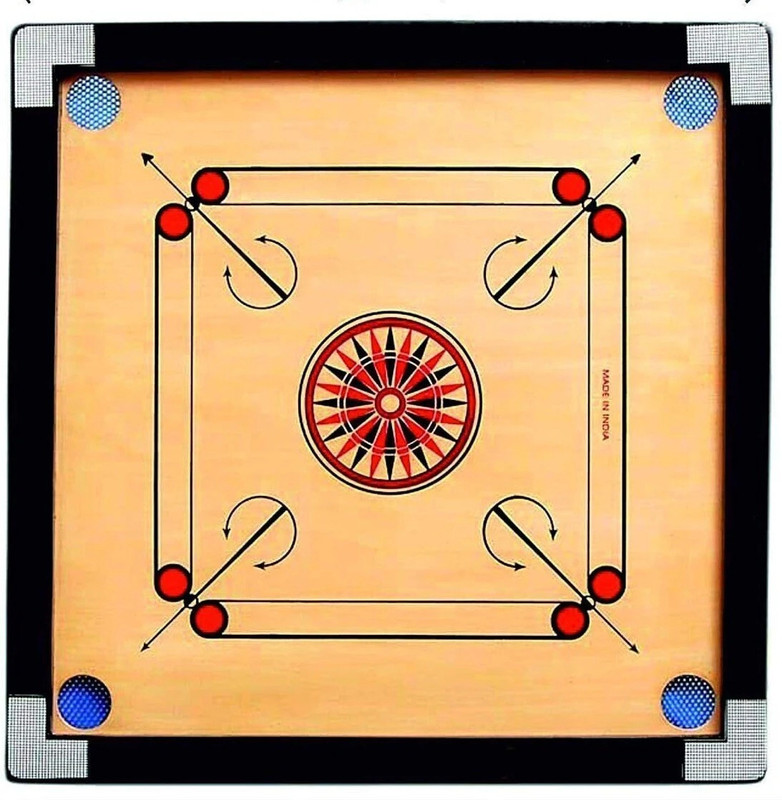 S.R 26 Inch Premium Quality Smooth & Shiny Glossy Small Carrom Board 5 cm Carrom Board(Beige)