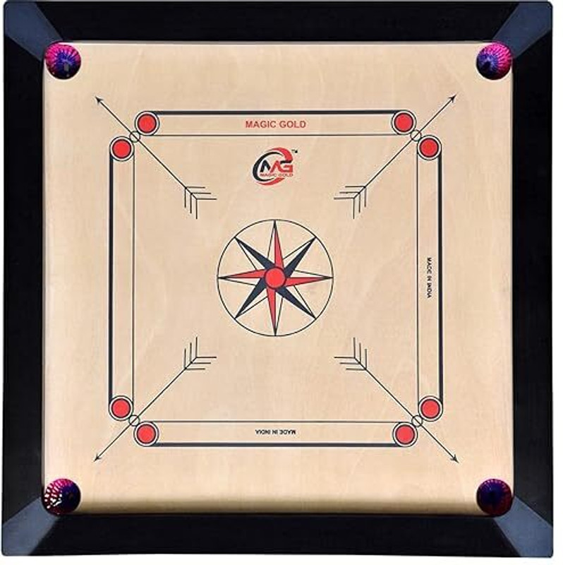 atleto Water Proof 3 Inch Carrom Board 35 Inch Full With Coin Material Wooden 89 cm Carrom Board(Multicolor)
